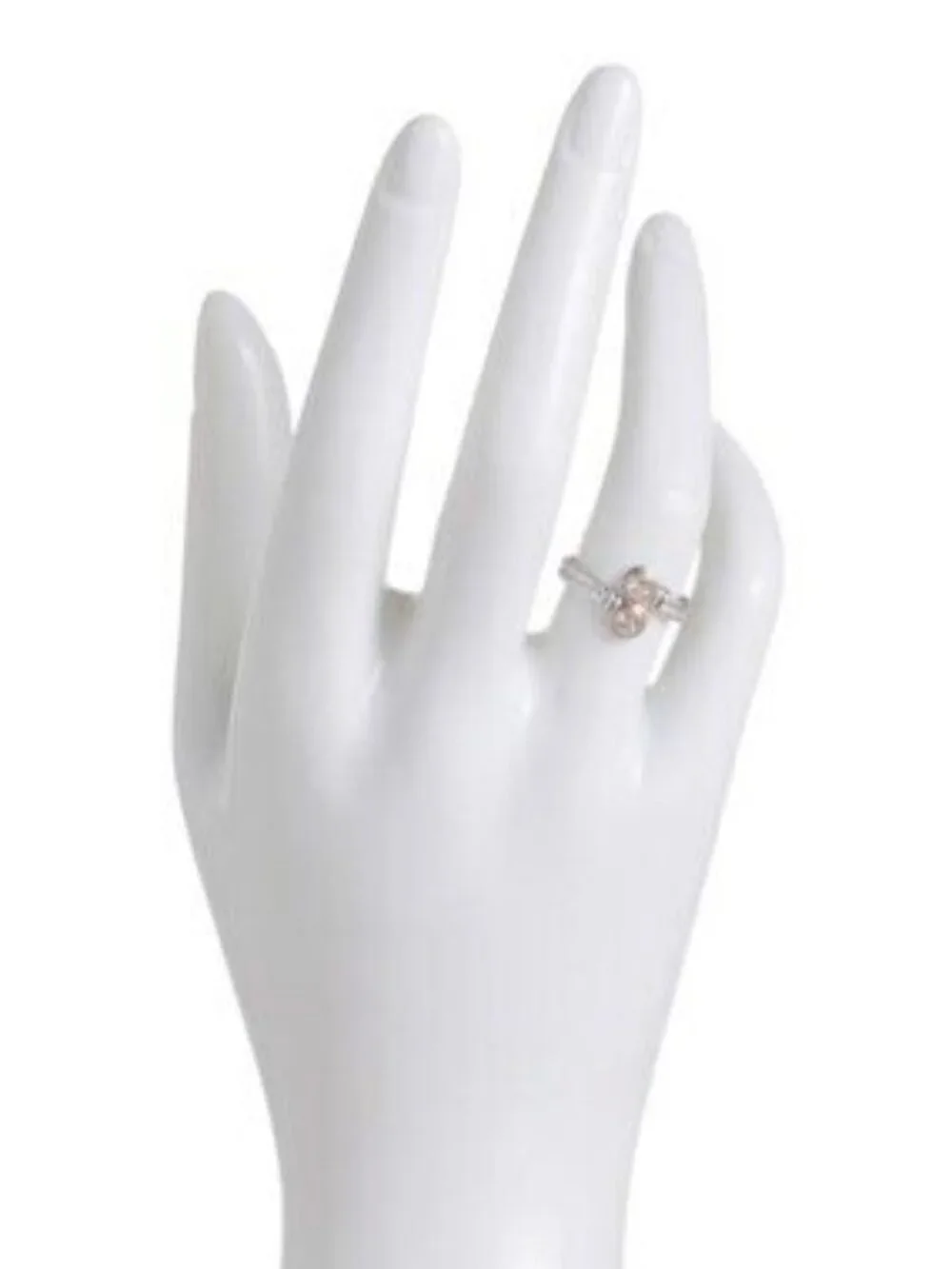 AURORA ITALO Sterling Silver And 14kt Gold White Topaz Bypass Ring
